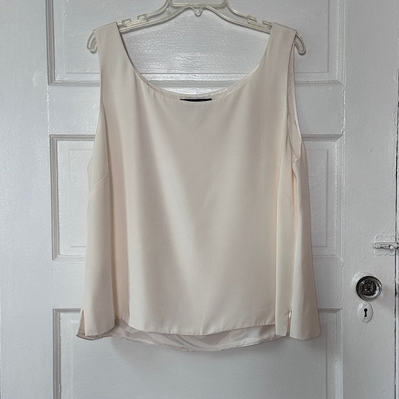 Lafayette 148 Silk Ivory Camisole Top Sleeveless Neutral Minimalist Career Sz 20 - Picture 1 of 16